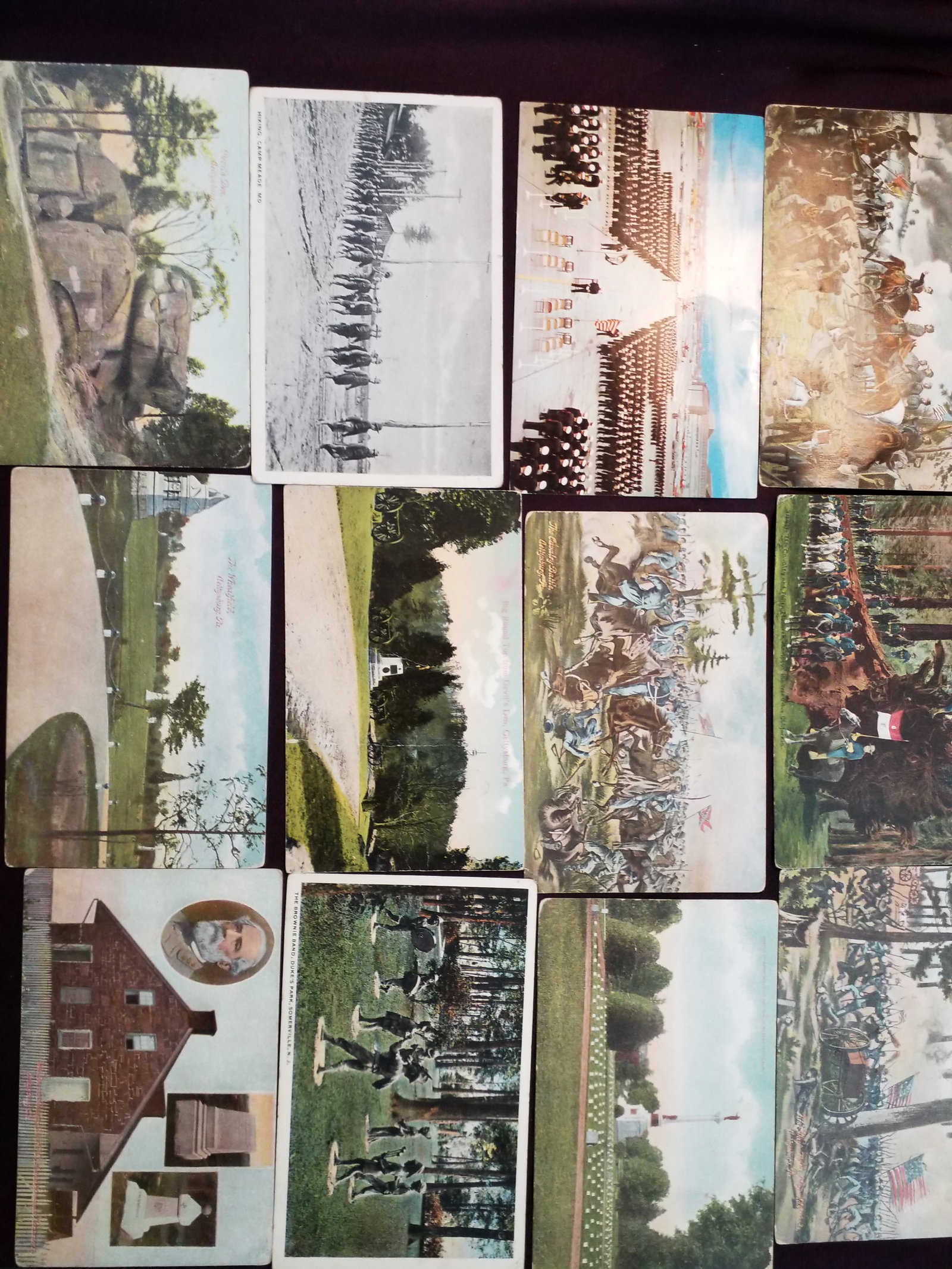 An Antique Early 20th Century Military Lot of Postcards Gettysburg camp Mead etc. lot of 12 (1 of 20)