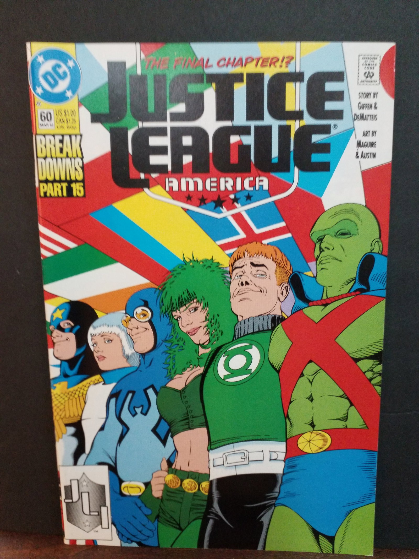 Justice League America #60 last issue for Keith Giffen and J.M. DeMatteis DC comic book VF: In exceptional condition. High Grade comic. please view pictures.