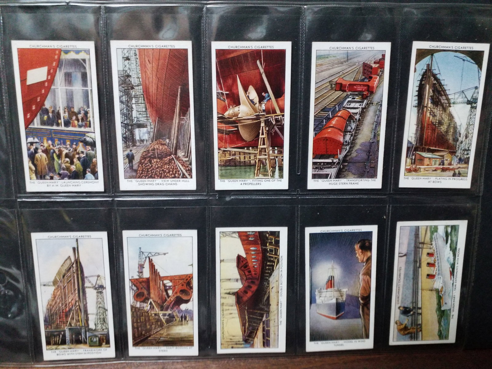 1936 W.A. & A.C. Churchman Cigarettes THE "QUEEN MARY Complete 50 tobacco cards set (1 of 8)