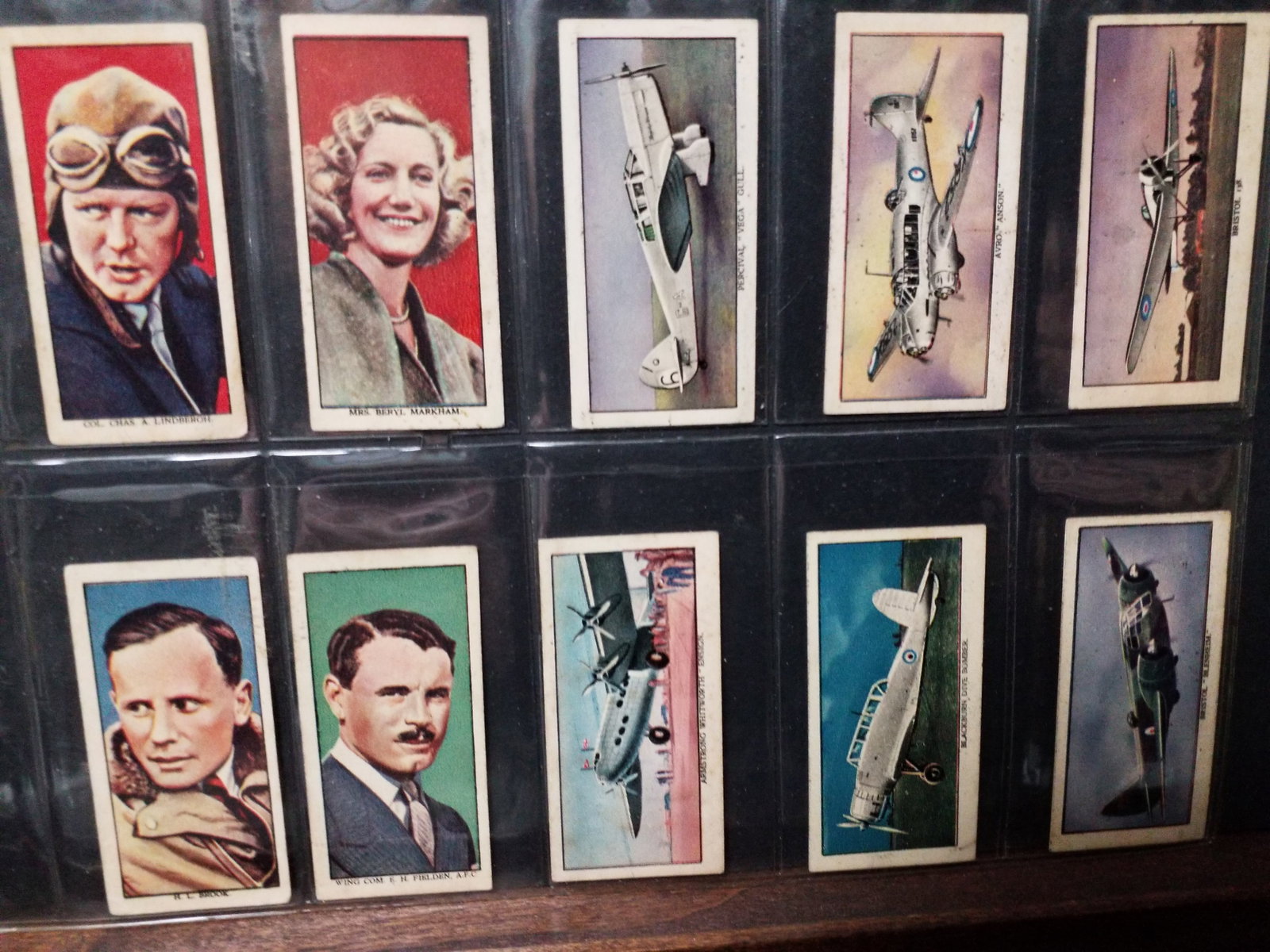 Amelia Earhart Charles Lindbergh 1938 Rare Mars Confectionary Famous Aeroplanes Pilots Airports Set (1 of 10)