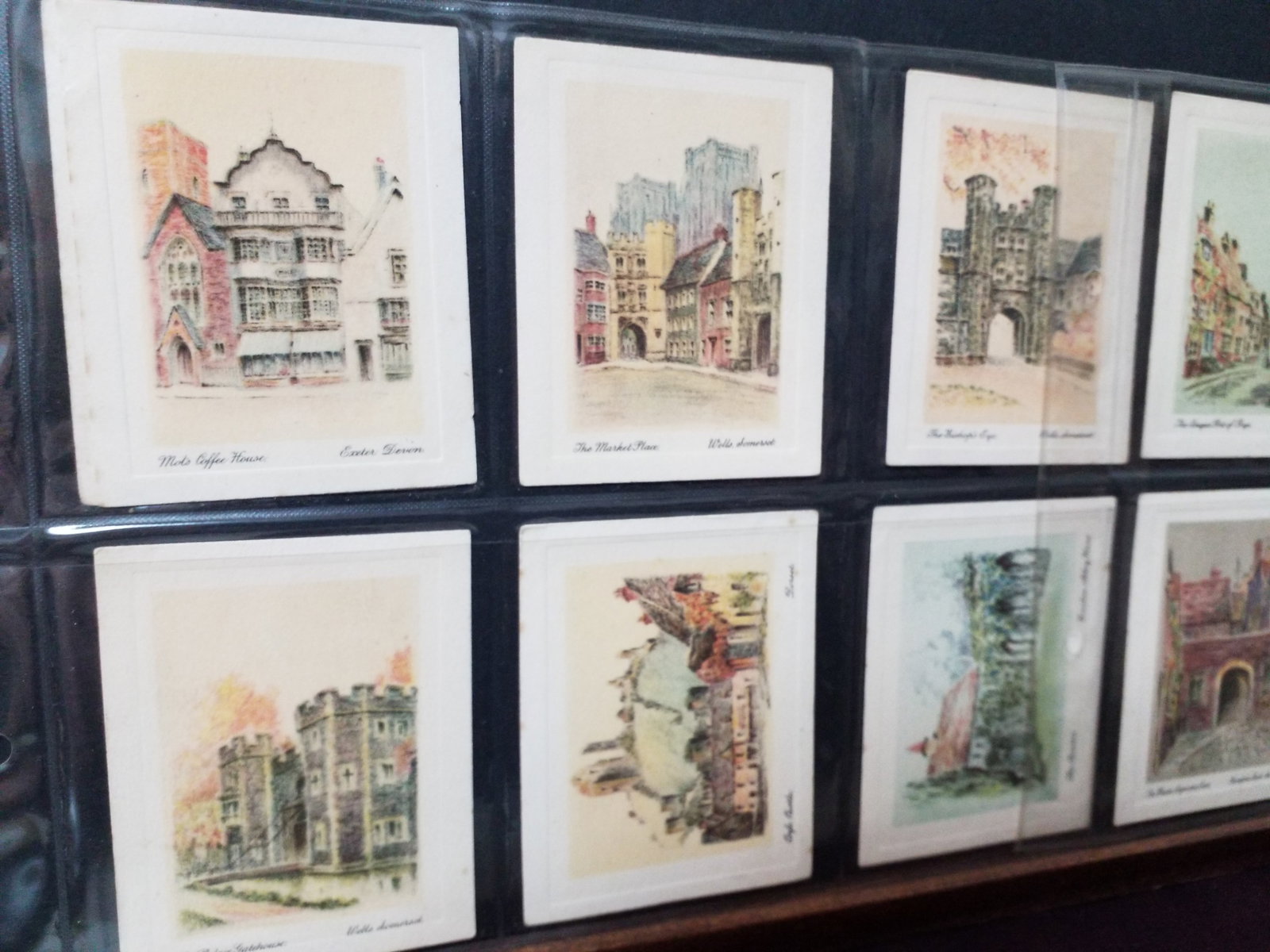 1928 De Reszke Cigarette Cards Millhoff. England Historic & Picturesque full set of 25 large format: Original Complete set in protector sheets. In Very Good Condition. Many other tobacco cards sets available.