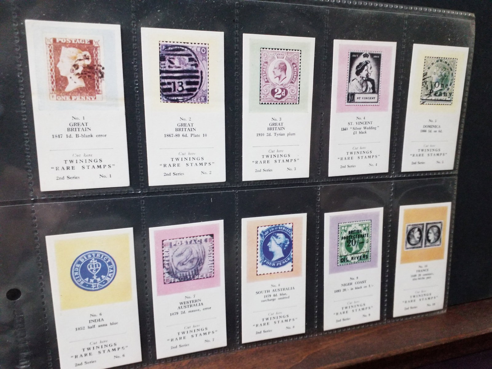 1960 - Twinings - RARE STAMPS - Complete Set 30 Tea Cards - 2nd Series Trade cards set: Original complete set in protector sheets. In very good condition. Other sets and collections being added to this our current auction.
