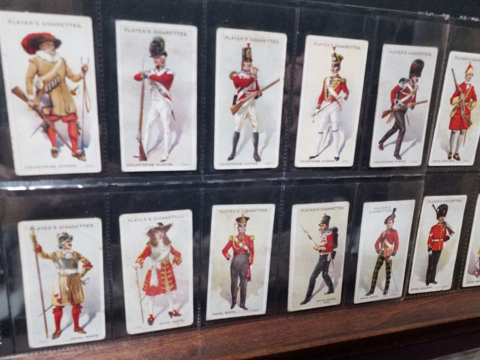 CIGARETTE CARD SET 50 PLAYER REGIMENTAL UNIFORMS 2nd SERIES military 1650-1915 near set (1 of 6)