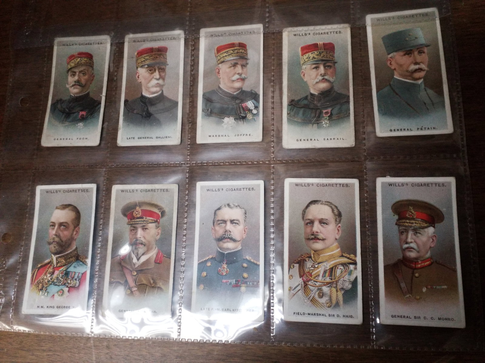 1917 Allied Army Leaders Cigarette cards real photo part set lot of 13 tobacco cards (1 of 4)