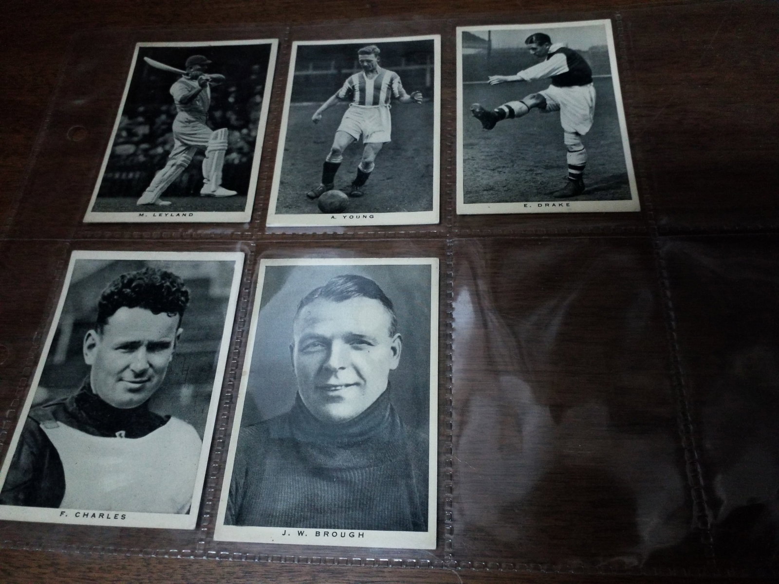 1937 British Sporting Personalities Wills large format 5 Cigarette cards (1 of 2)