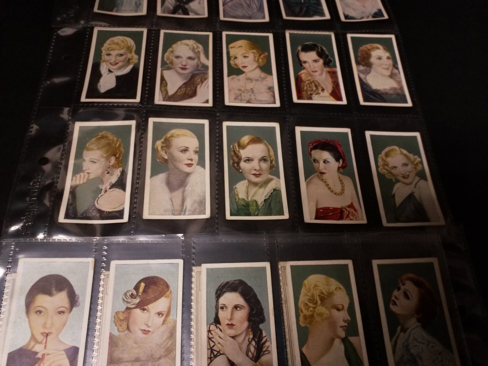 Film Favourites by Godfrey Phillips Cigarette Cards 37 of 50 cards part set Jeanette Macdonald etc: part set, A nice collection of early tobacco cards, in sheeted protectors, many other tobacco cards being added daily to our sale. Please view pictures.