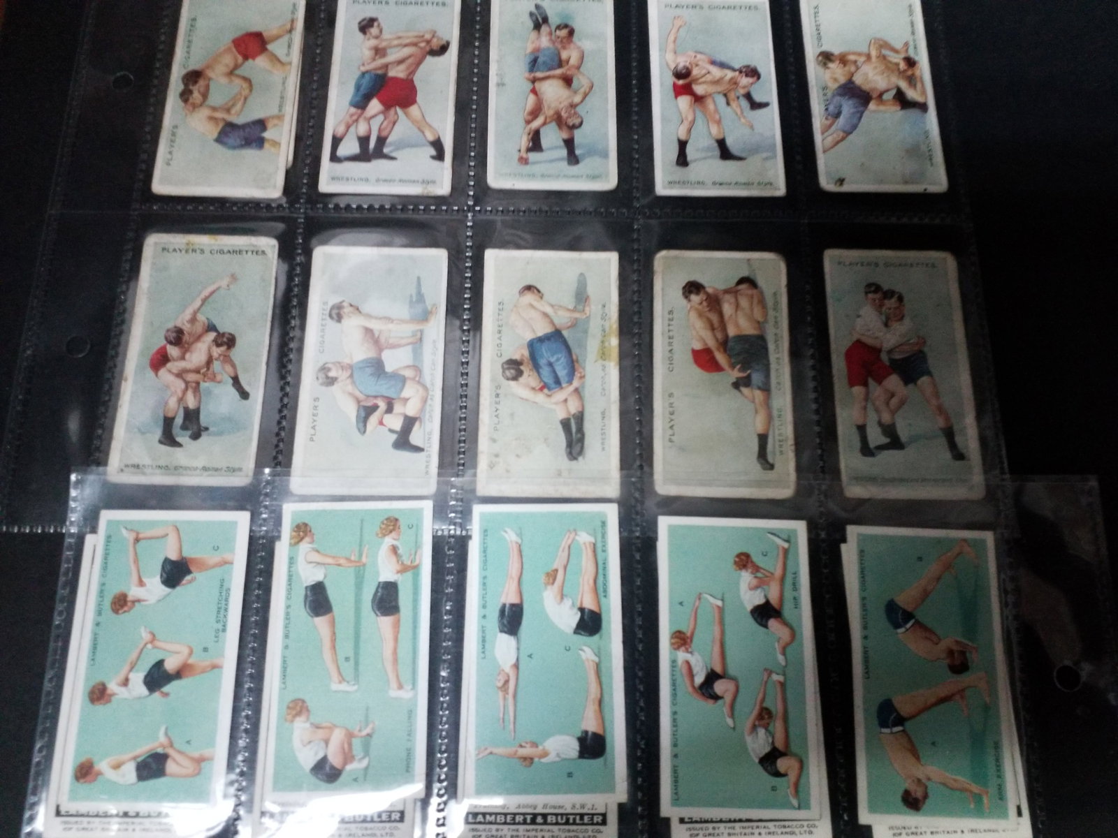 1911 & 1937 nice lot of 37 Sports Cigarette cards Wrestling Ju Jitsu , Keep Fit Tobacco cards (1 of 6)
