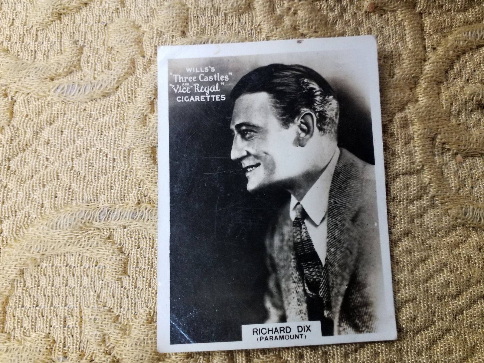 1925 Wills Three Castles Vice Regal Famous Film Stars Richard Dix Paramount #11 Real National VG+ (1 of 2)