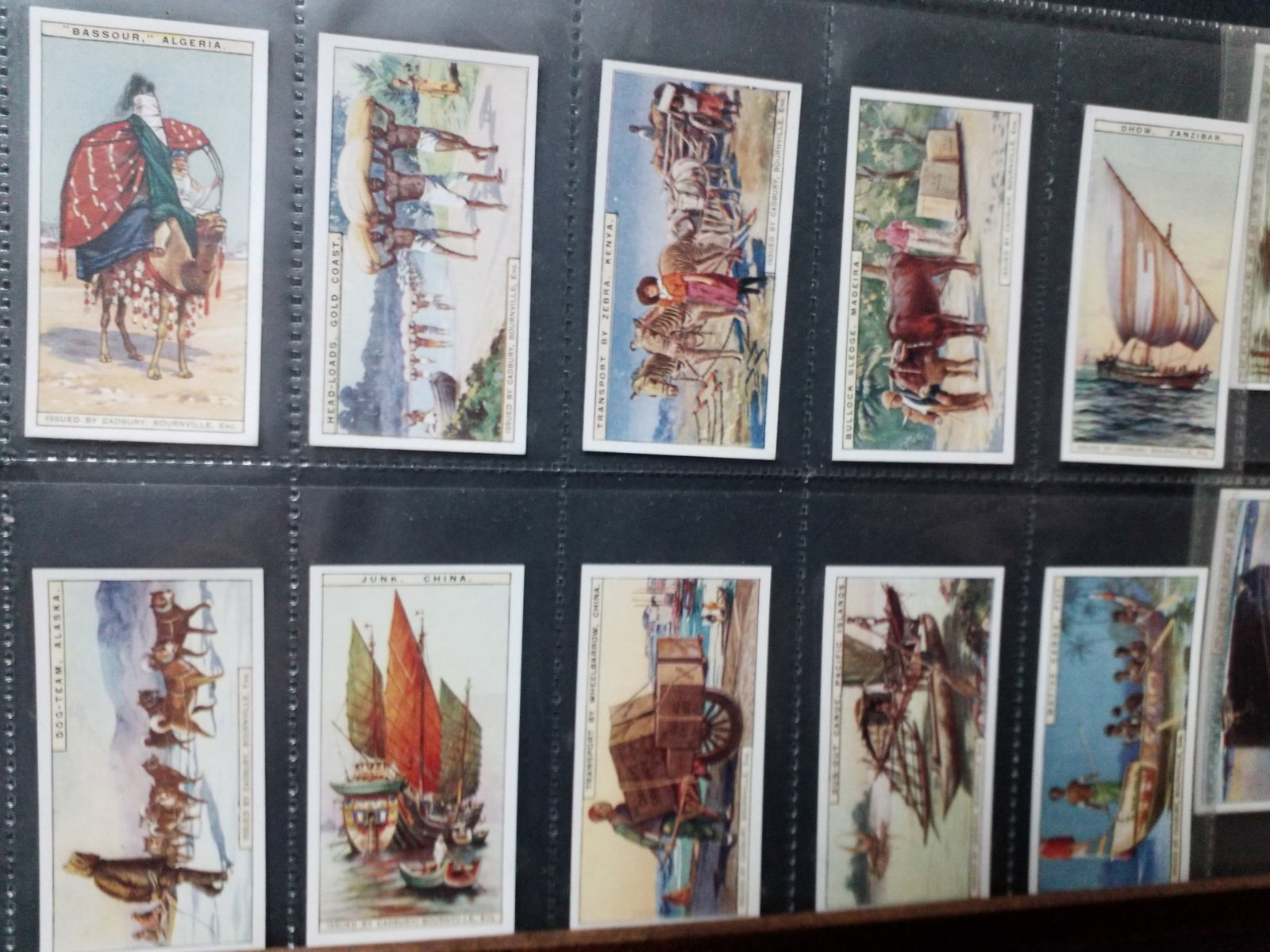 BOURNVILLE COCOA CADBURY TRANSPORT COMPLETE SET OF 25 trade cards (1 of 6)