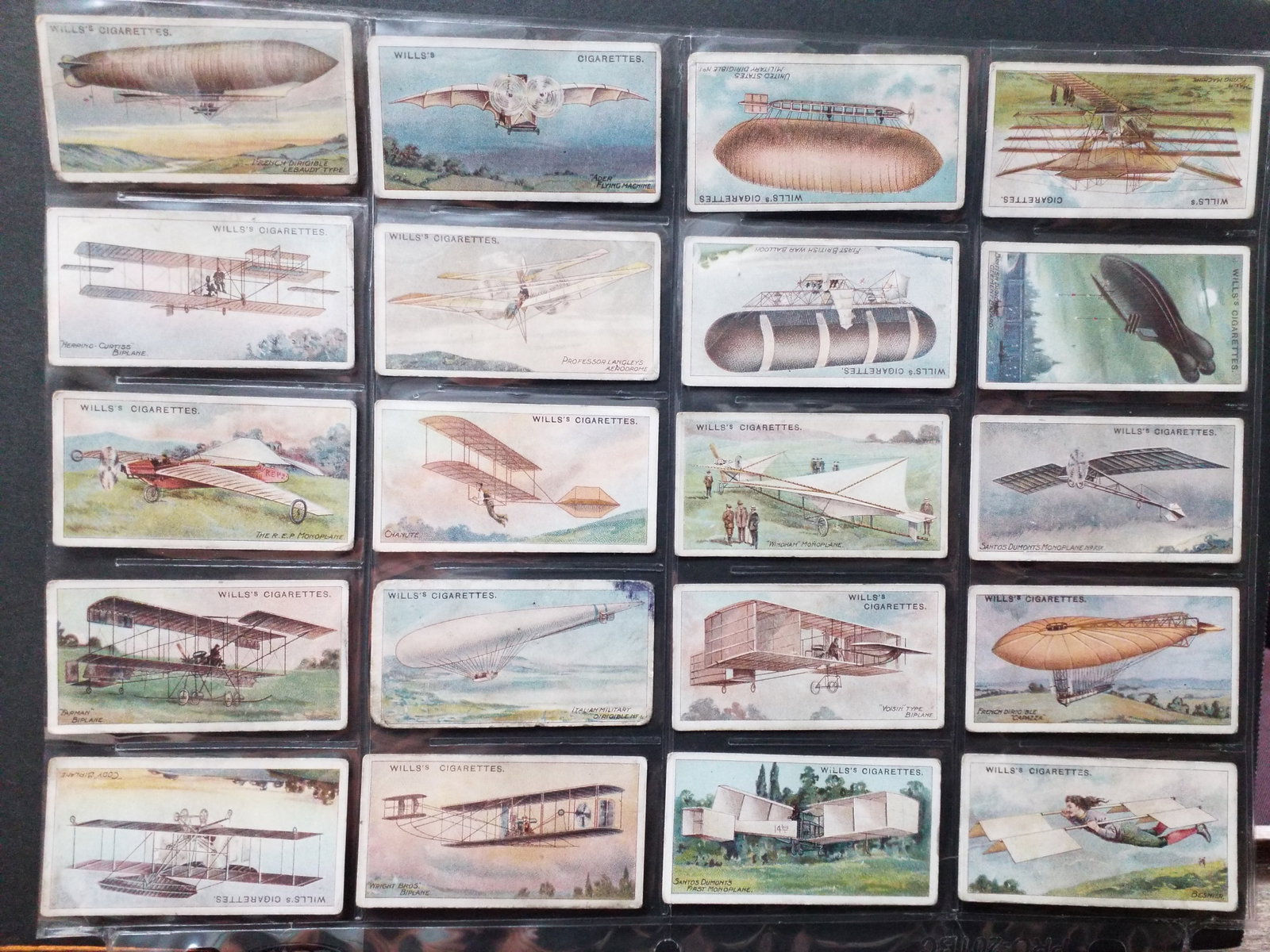 1910 Unusual Collection of Early Aviation Wills Tobacco cards Wright Bros. Biplane Blimps etc (1 of 3)