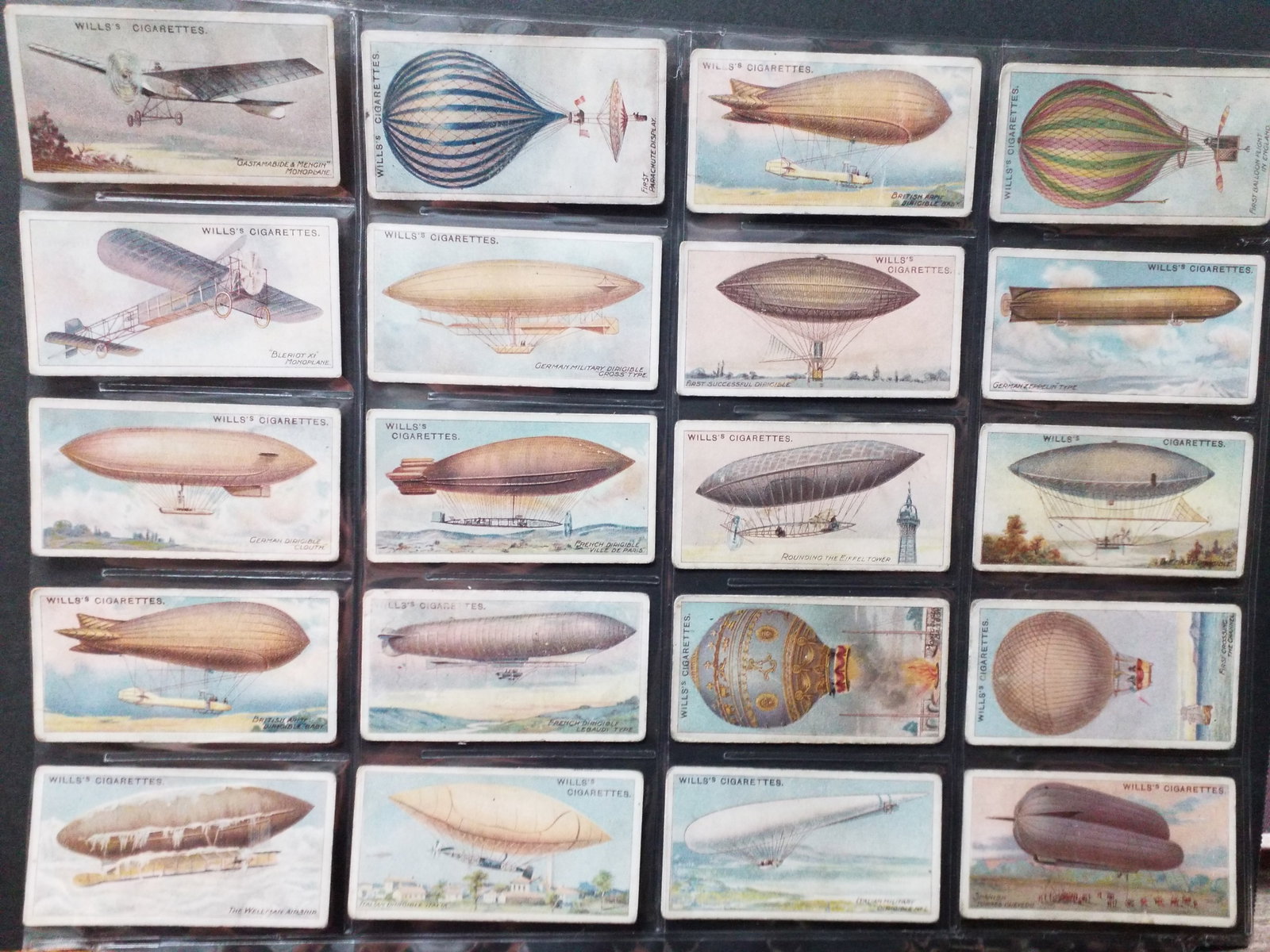 1910 Unusual Collection of Early Aviation Wills Tobacco cards Early Balloons Blimps Dirigibles etc (1 of 3)