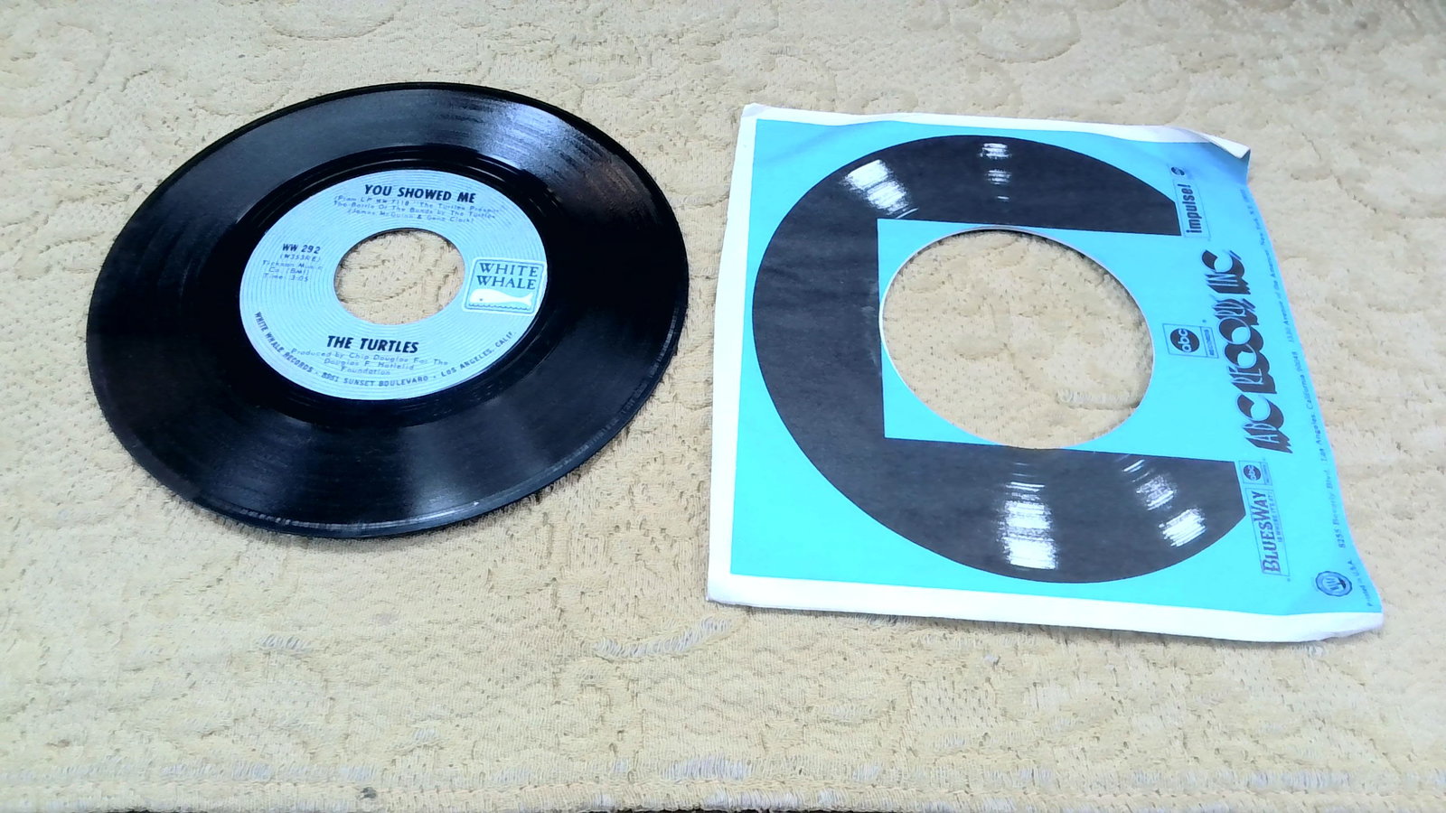 The Turtles You Showed Me / Buzz Saw White Whale 7" 45 RPM Single Tested (1 of 2)