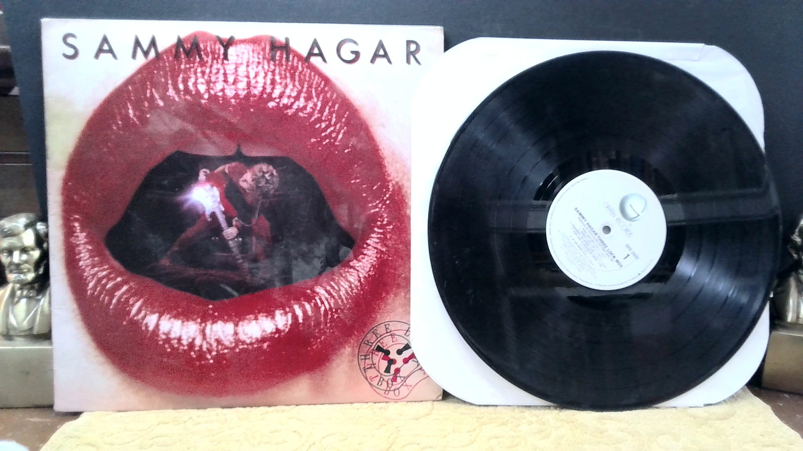 Sammy Hagar three lock box vinyl LP Geffen Records very good condition Clean LP: Nice Original sleeve and record, lp plays well, original sleeve, worn label,, a few scratches, still plays pretty well. . I have noted any surface scratches in the condition description. If there are 