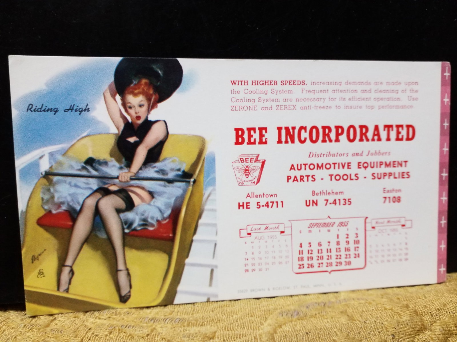 Early 1950s Risque Pin Up Blotter "Riding High" Scarce in VF+ condition (1 of 2)