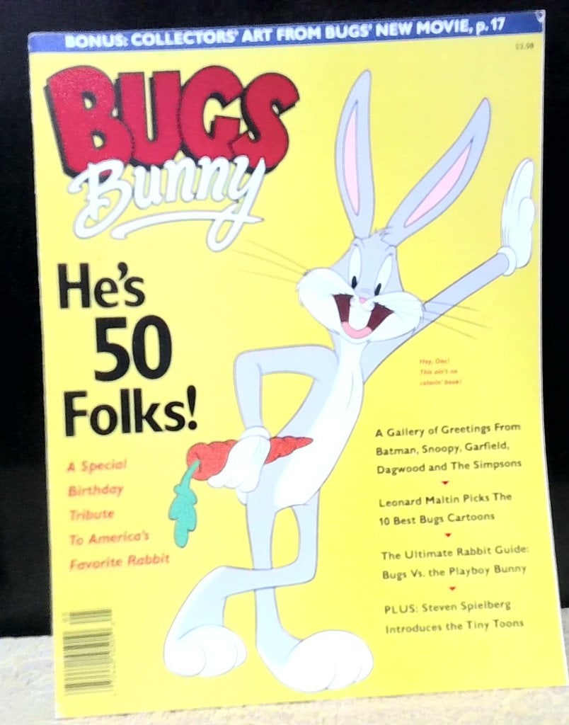 Vintage Bugs Bunny 50th Anniversary Magazine: Vintage Bugs Bunny 50th Anniversary Special Edition Magazine, Featuring Articles, Illustrations, And Looney Tunes Character Tributes.