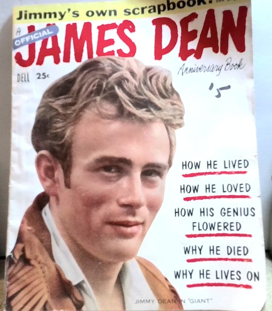 Vtg Dell Official James Dean Anniversary Book: Dell Official James Dean Anniversary Book, Vtg Magazine Format, Illustrated Biography, Film Stills, Behind The Scenes Photography, 1950s Hollywood Memorabilia.