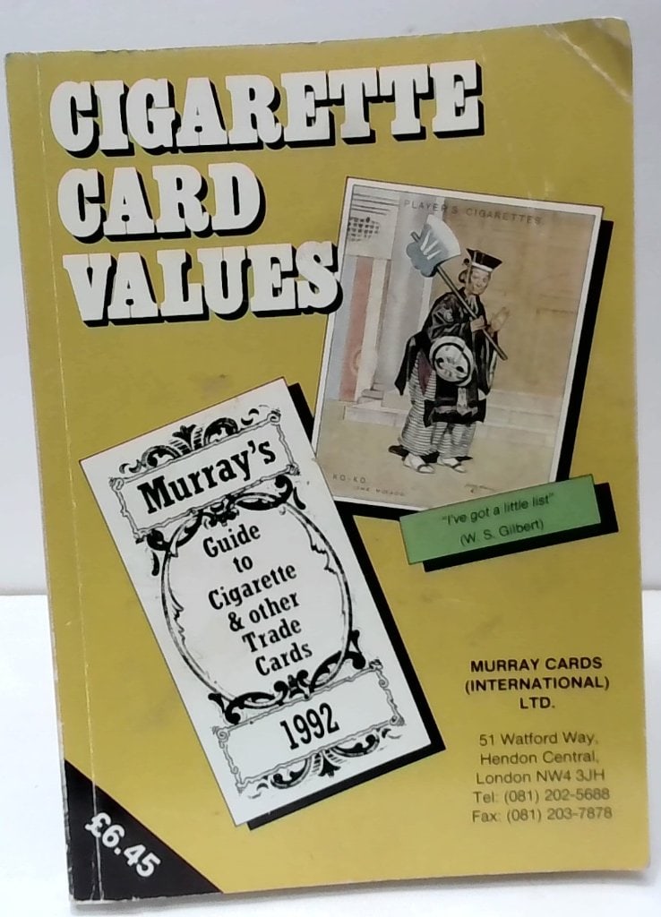 Murray's Cigarette Card Values Guide 1992: Murray's Guide To Cigarette And Other Trade Cards, 1992 Edition, Published By Murray Cards (International) Ltd, London, Softcover Reference Book.