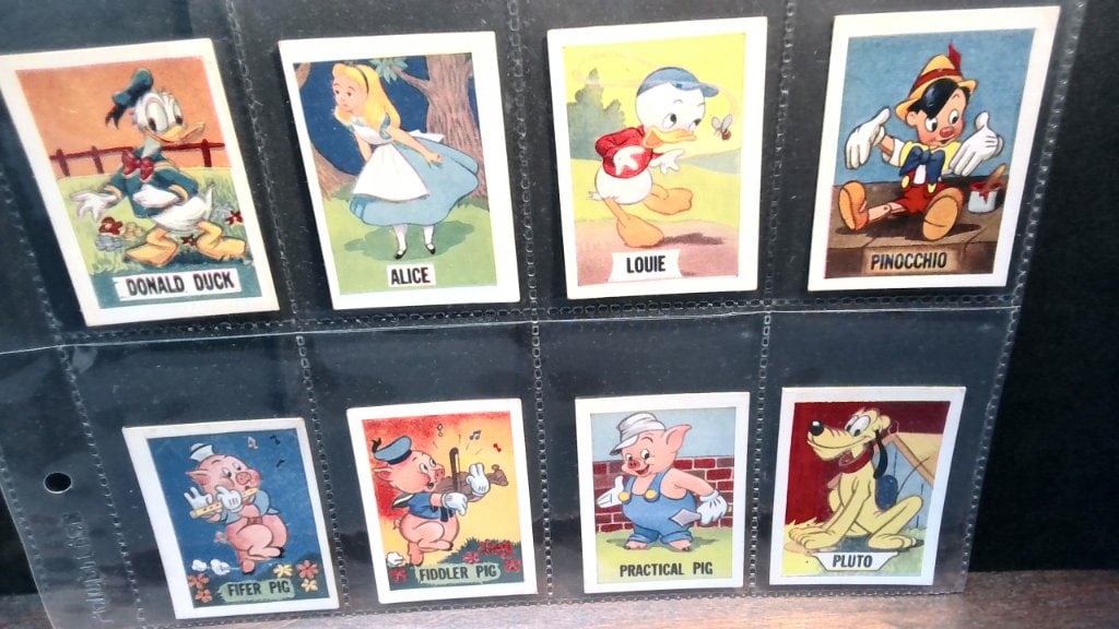 Barratt Mickey's Sweet Cigarettes Cards: Barratt & Co Ltd, Mickey's Sweet Cigarettes Trade Cards, Series Of 15, Color Illustrations, Protective Plastic Sleeve.