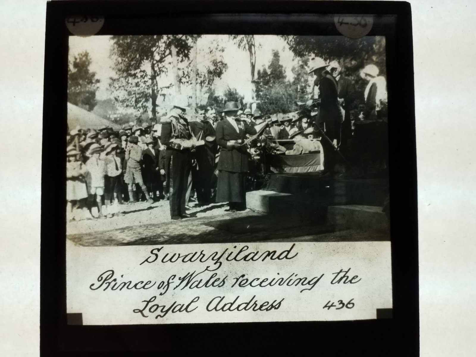 Prince of Wales Receiving the Loyal Address Swaziland 1870s magic Lantern Glass Photo Slide (1 of 1)