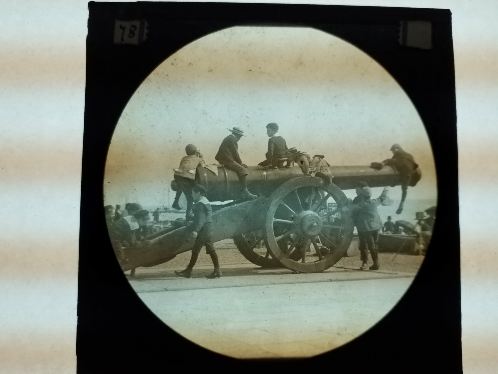 Huge Pre World Cannon Possibly English 1870s magic Lantern Glass Photo Slide (1 of 1)