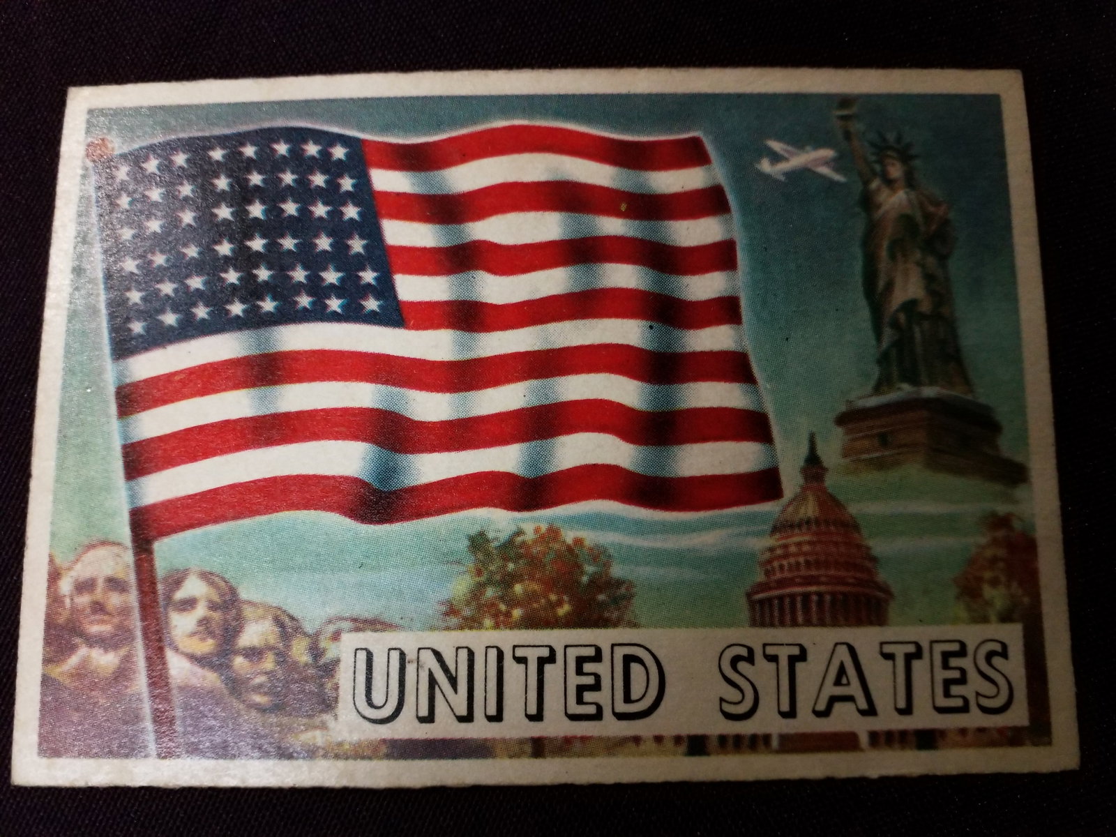 Early 1950s A B & C Bubble Gum Card Flags of the World VG+ United States #1 (1 of 2)