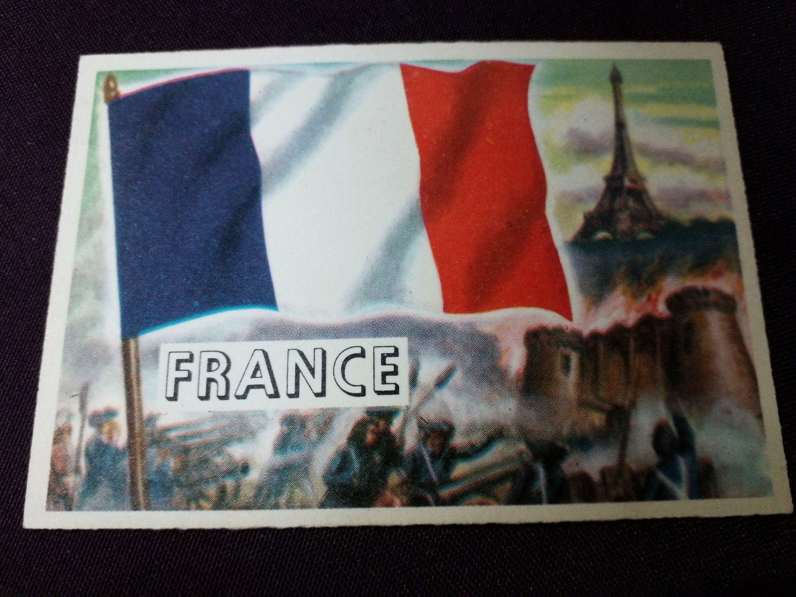 Early 1950s A B & C Bubble Gum Card Flags of the World VG+ France (1 of 2)