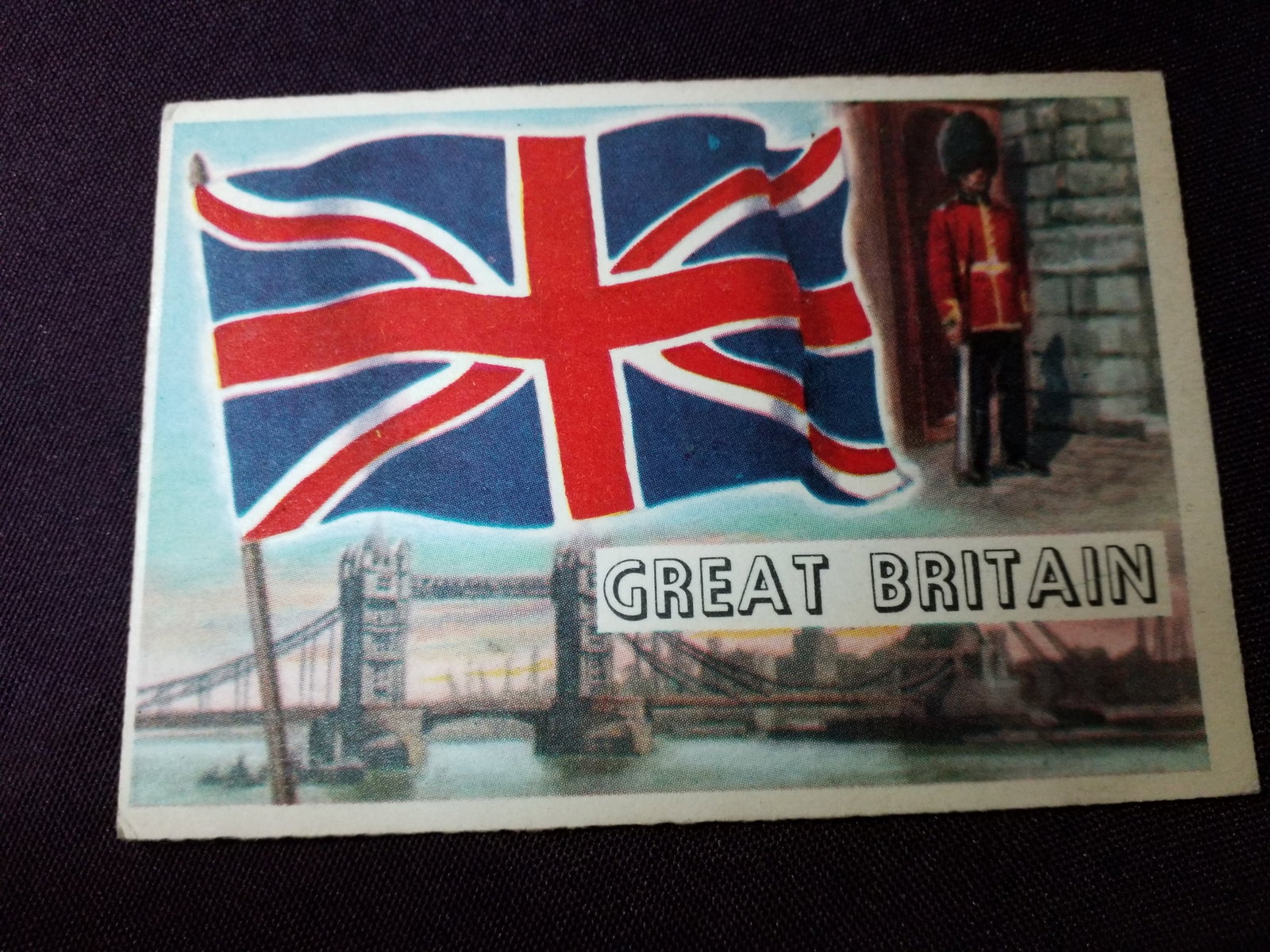 Early 1950s A B & C Bubble Gum Card Flags of the World VG+ Great Britain (1 of 2)