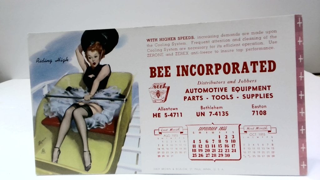 Vtg 1955 Bee Incorporated Pin-Up Calendar (1 of 2)