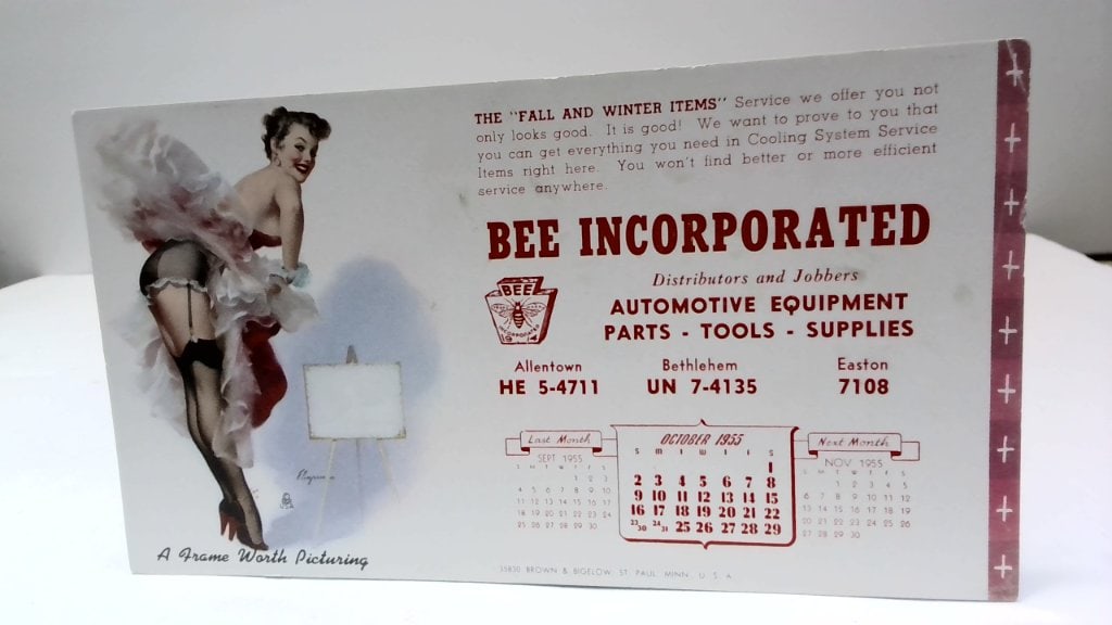 Vtg 1955 Bee Incorporated Pin-Up Calendar (1 of 2)