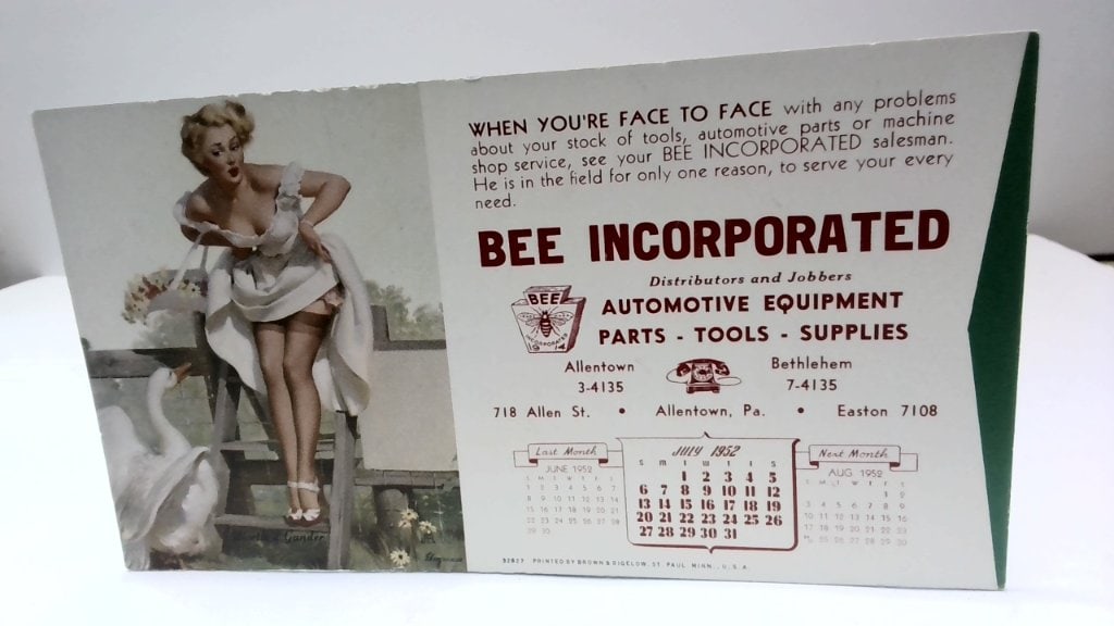 Vtg 1952 Bee Incorporated Pin-Up Calendar (1 of 2)
