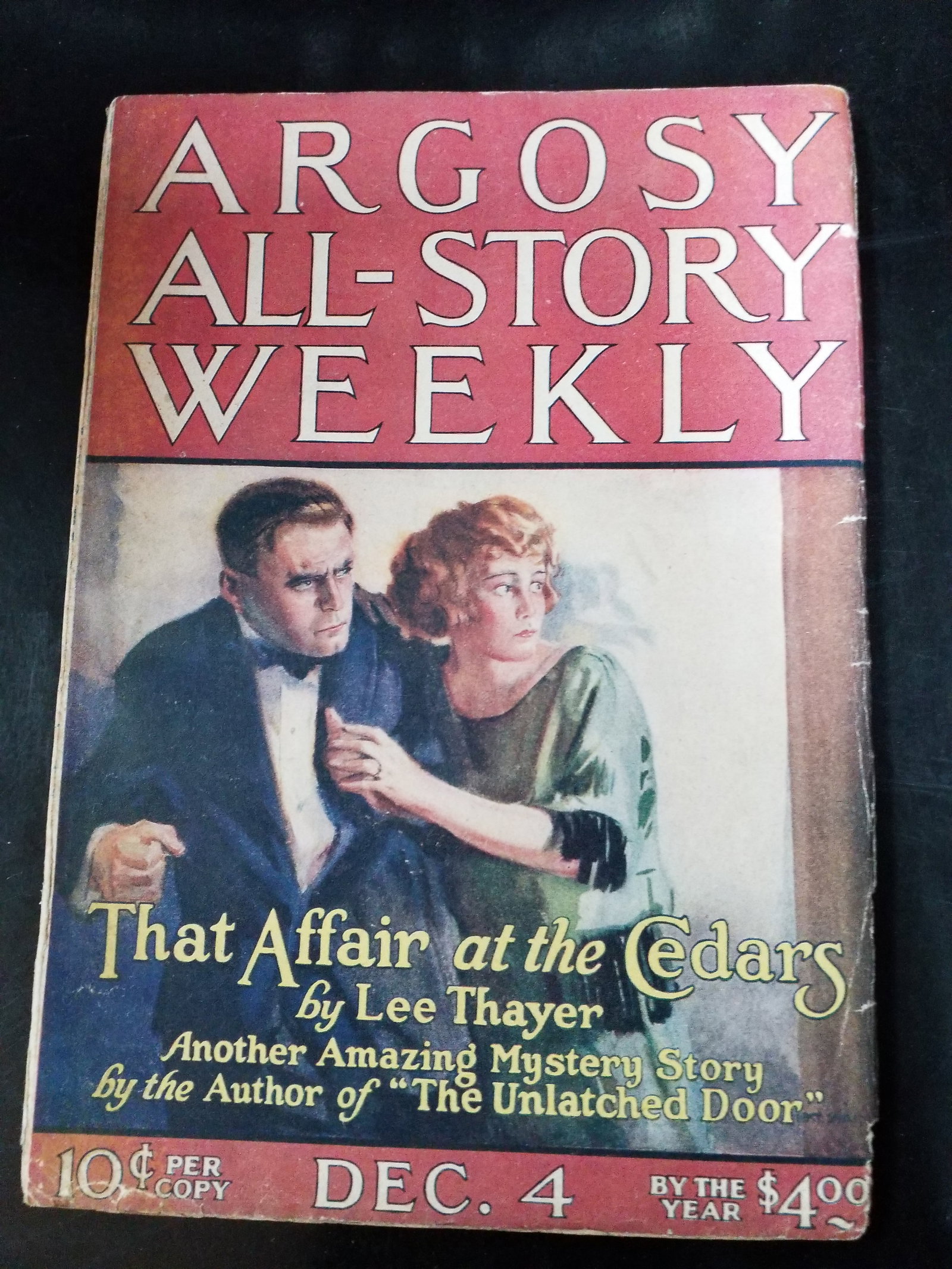Argosy All Star Weekly Pulp That Affair at the Cedars by Lee Thayer VG+-F Dec. 1920 (1 of 7)