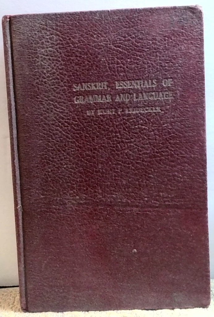Sanskrit Essentials Of Grammar By Leidecker 1934 (1 of 7)