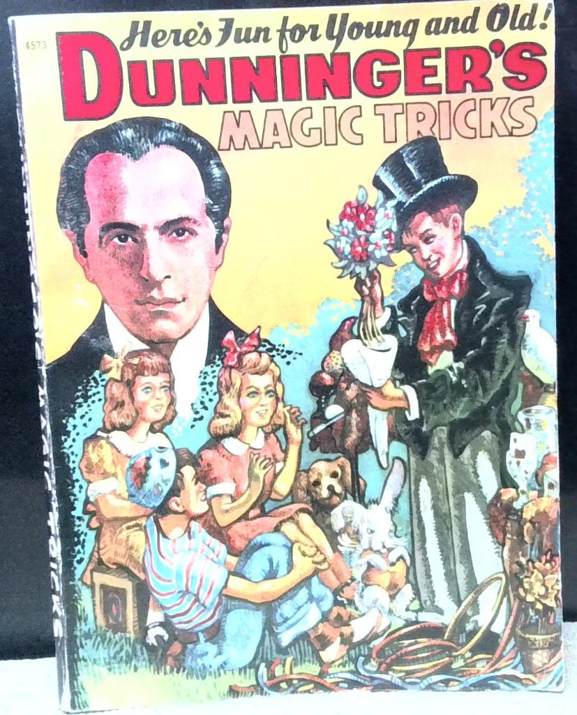 Vtg Dunninger's Magic Tricks Book: Vtg Dunninger's Magic Tricks Book, Published By The Saalfield Publishing Company, Akron, Ohio, Illustrated Instructional Guide For Amateur Magicians.