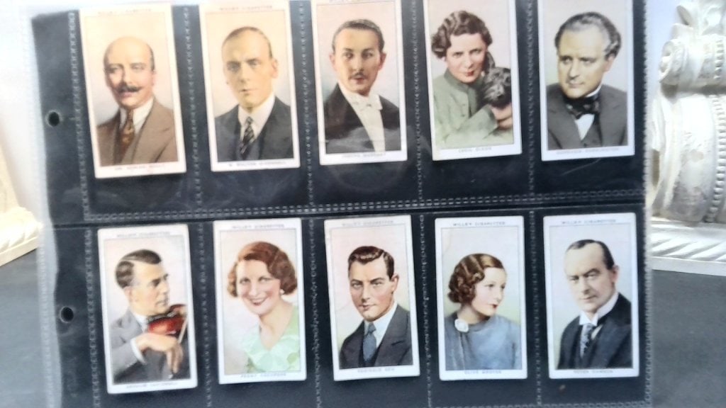 W.D. & H.O. Wills Radio Celebrities Cards Set: W.D. & H.O. Wills Radio Celebrities Cigarette Cards, Series Of 50, Vtg Tobacco Collectibles, Full Set In Protective Binder Pages.