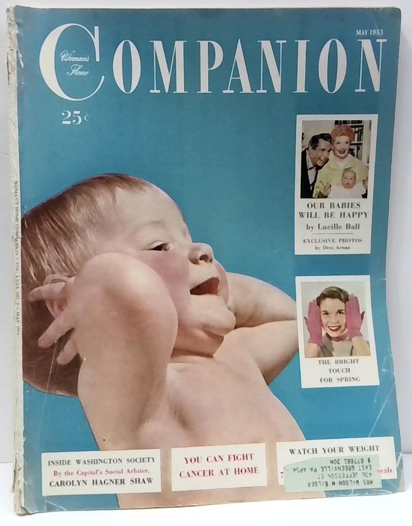 Vtg 1953 Woman's Home Companion Magazine: Woman's Home Companion Magazine, May 1953, Vol LXXX No 5, Featuring Lucille Ball Cover Story, Vtg Advertisements Incl Du Pont Nylon, Admiral Refrigerators, Gerber's Baby Foods, Duz Soap, Old Dutch Cle