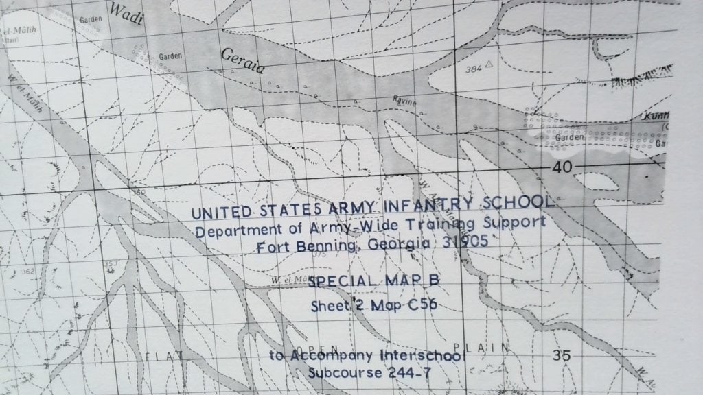Vtg 1975 US Army Infantry School Map (1 of 4)