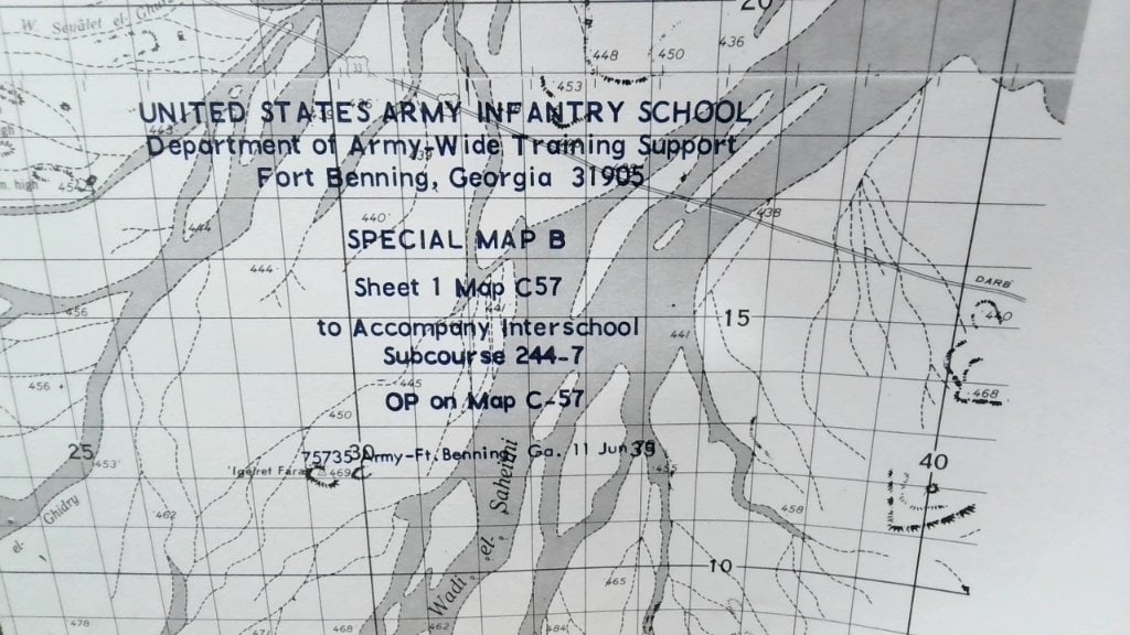Vtg 1975 US Army Infantry School Map (1 of 5)