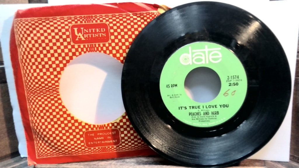 Vtg 1960s Peaches And Herb 45 RPM Record (1 of 2)