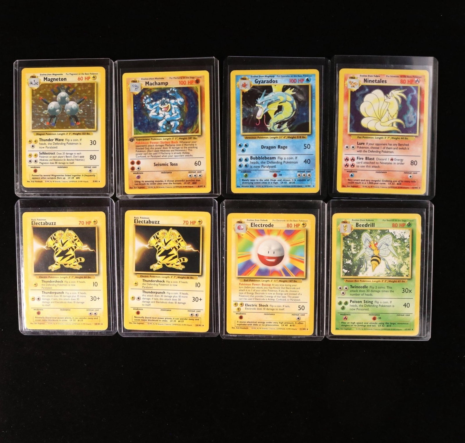 1999 Pokemon Base Set Unlimited Cards (8) (1 of 2)