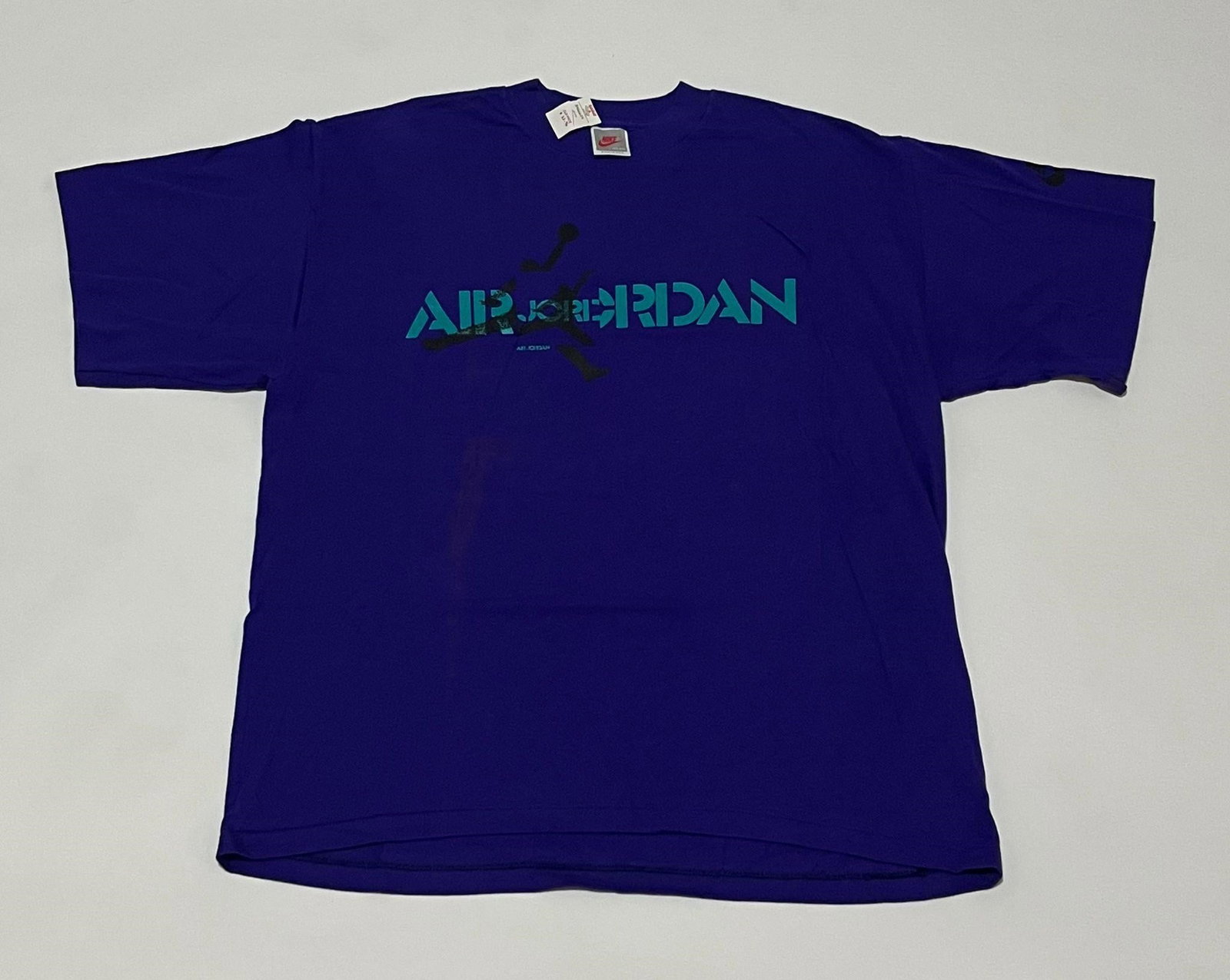 1990s Vintage Nike Air Jordan Blue Shirt (Tags): 1990s Nike Air Jordan Blue T-Shirt (Size L) (Vintage Original) 1990s Nike Air Jordan Blue T-Shirt (Size L – Large) (Vintage – VTG / Original – OG) (Brand New / Never Worn / Original Tags / New O