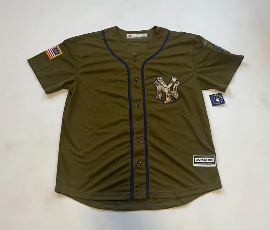 Majestic Derek Jeter Army New York Yankees Jersey (1 of 6)