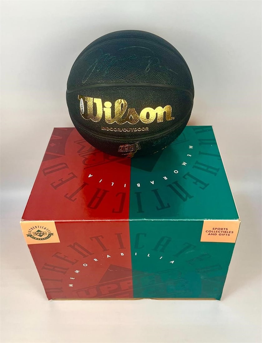 Michael Jordan Signed Mr. June Basketball (UD COA): Michael Jordan Autographed Limited Edition Black Mr. June NBA Basketball (Upper Deck Authenticated) (Limited Edition 330/423). Created to celebrate Jordan's legendary dominance in the month of June, w