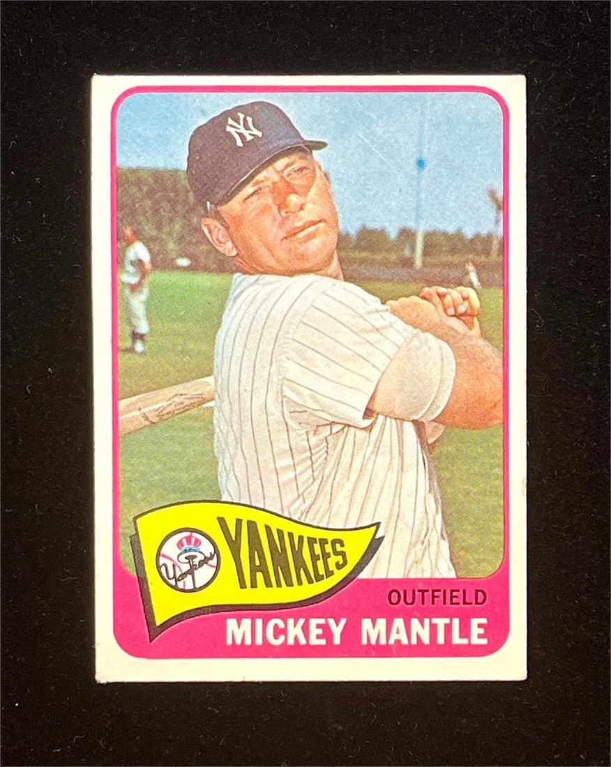1965 Topps #350 Mickey Mantle: 1965 Topps #350 Mickey Mantle MLB Baseball Trading Card. This 1965 Topps #350 Mickey Mantle card is a classic and highly collectible piece from one of the most celebrated baseball card sets ever produ