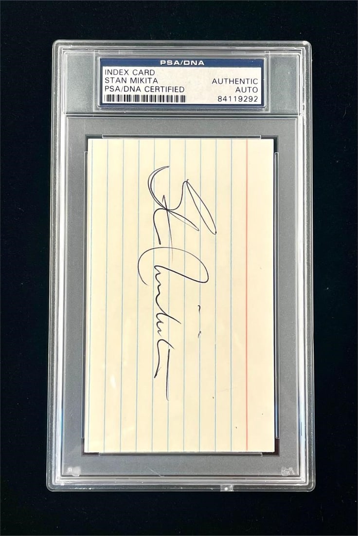 Stan Mikita Signed Index Card (PSA/DNA) (1 of 2)