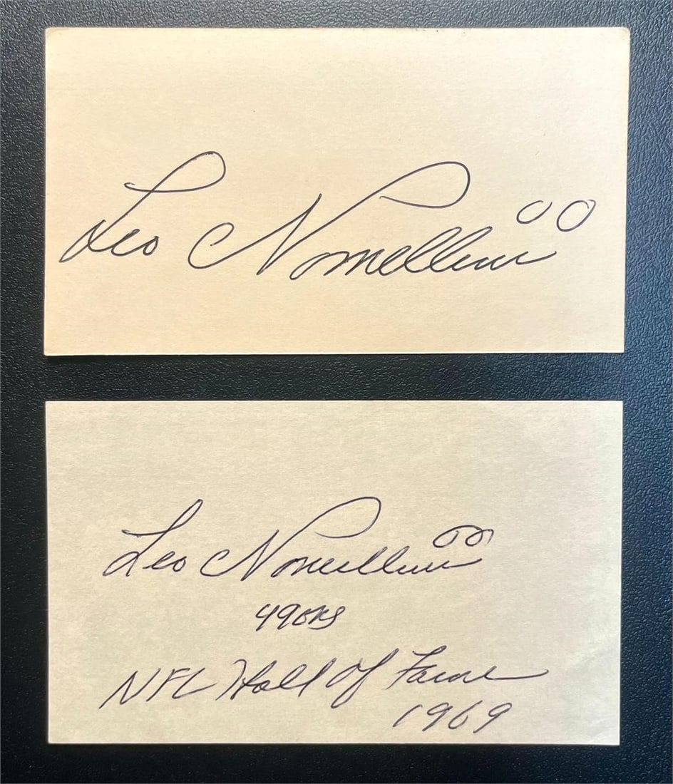 Leo Nomellini Signed Cut Index Cards (2) (1 of 4)