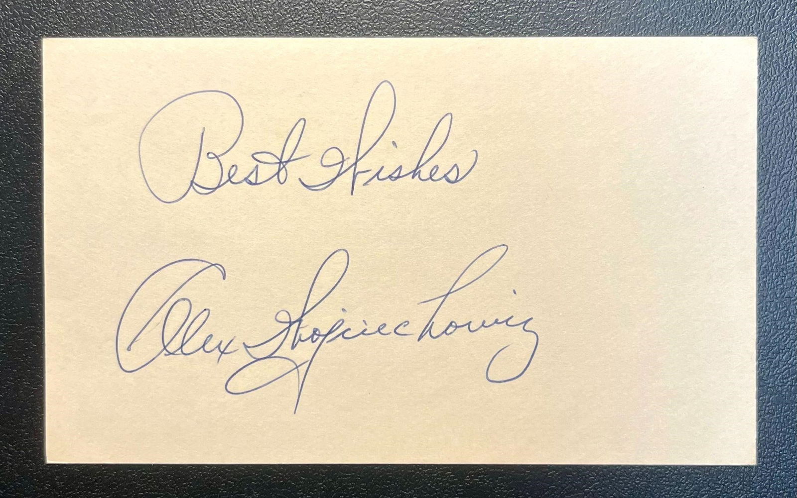 Alex Wojciechowicz Signed Cut Index Card (1 of 3)
