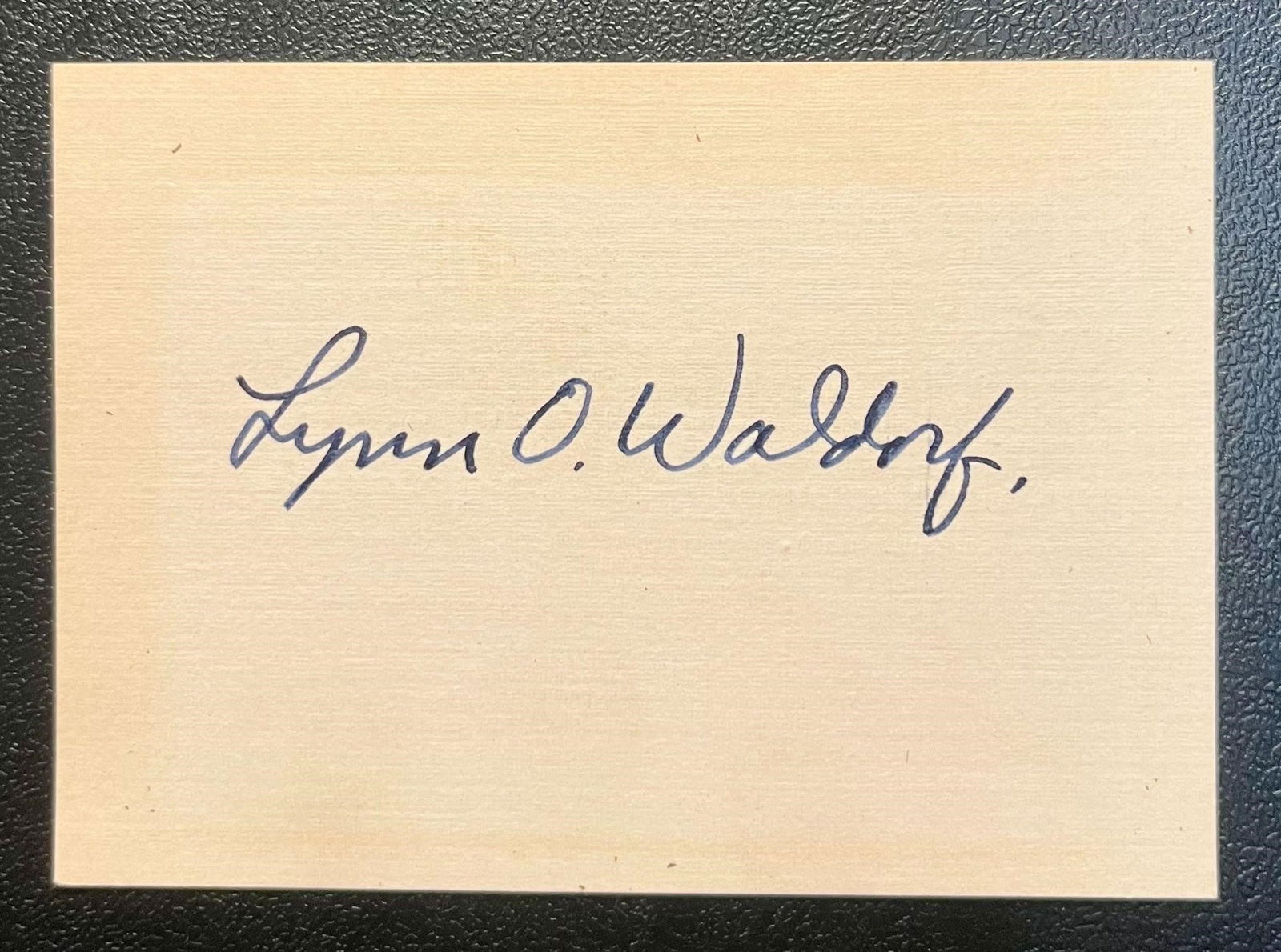 Lynn Pappy Waldorf Signed Cut Index Card (1 of 3)