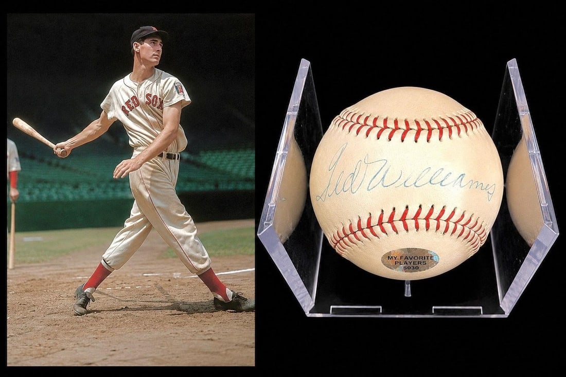 Ted Williams Signed Baseball (COA) (1 of 3)