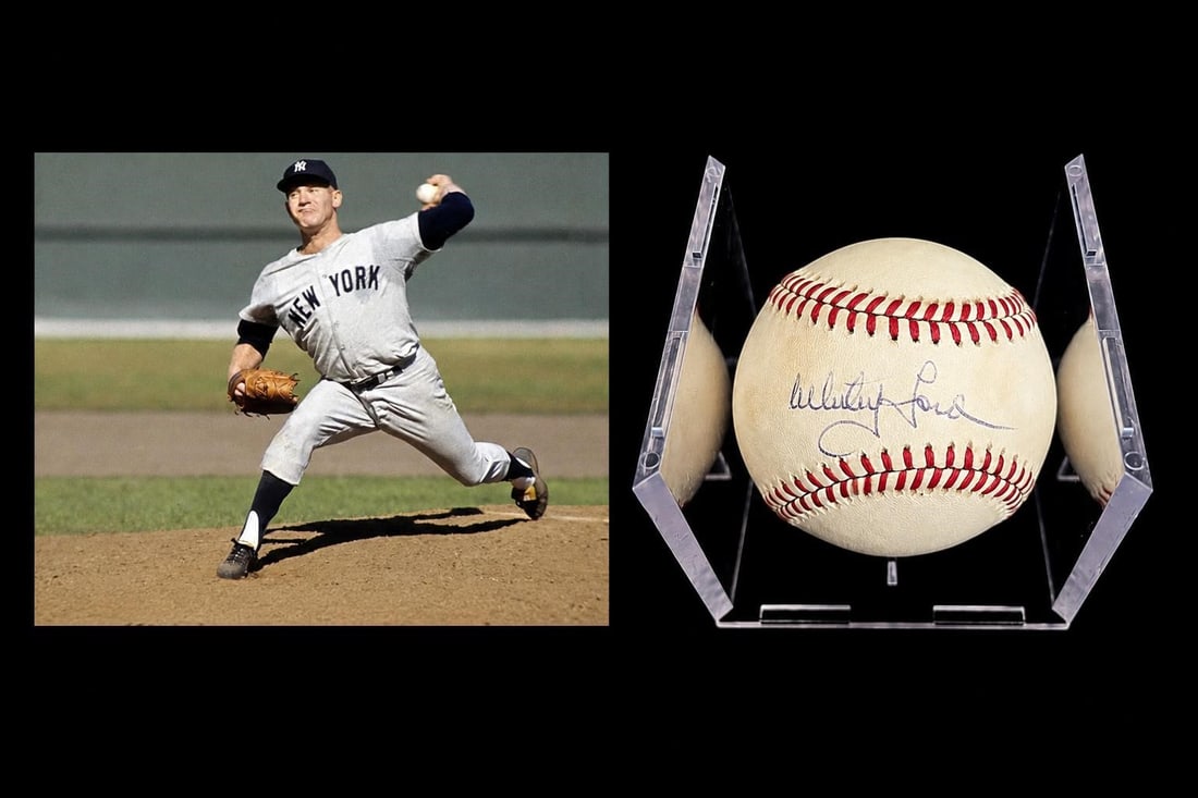 Whitey Ford Signed OAL MLB Baseball: Whitey Ford Autographed Official American League Bobby Brown Major League Baseball. Personally signed by one of the most accomplished pitchers in New York Yankees history. Nicknamed "The Chairman of t