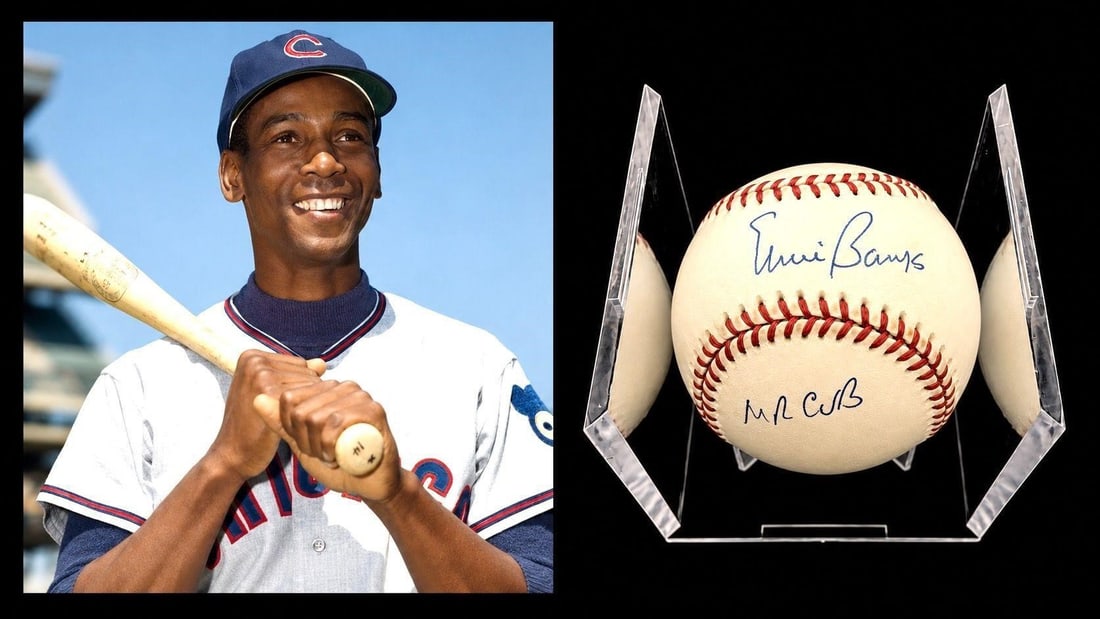Ernie Banks "Mr Cub" Signed ONL MLB Baseball (1 of 4)